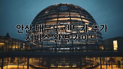 안산 대부도 렌트카: 추가 서비스 완벽 가이드